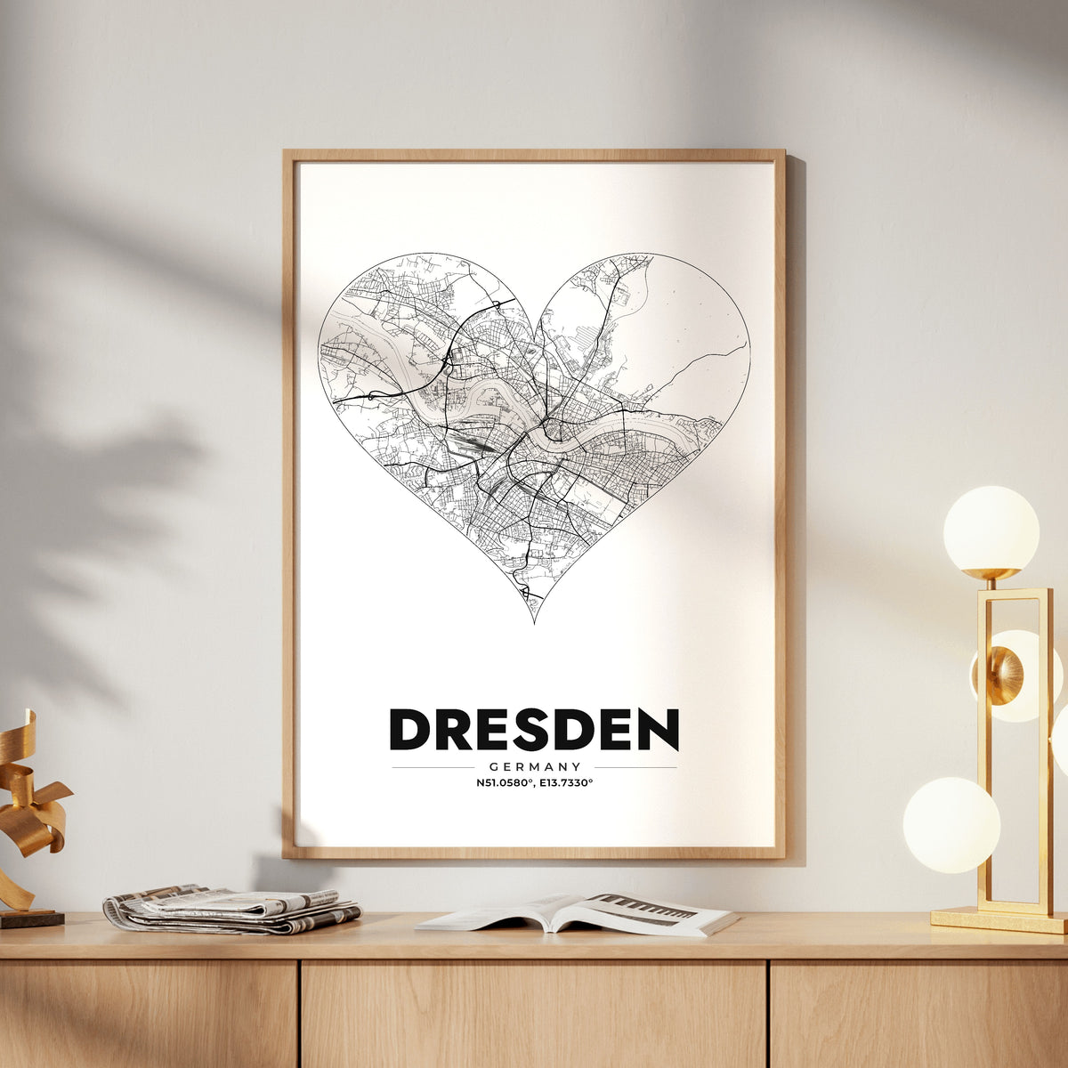 Dresden Heart Map Poster