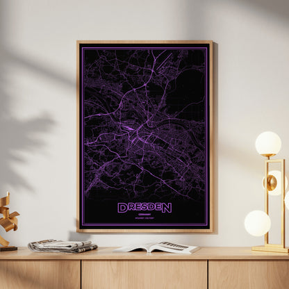 Dresden Phosphor Map Poster - EGA Violet