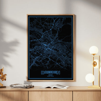Dresden Phosphor Map Poster - IBM Blue