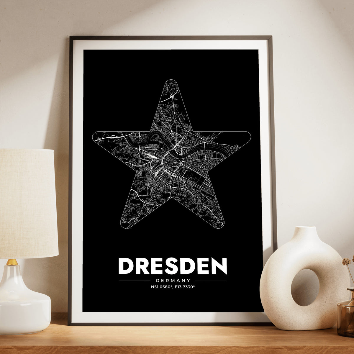 Dresden Star Map Poster