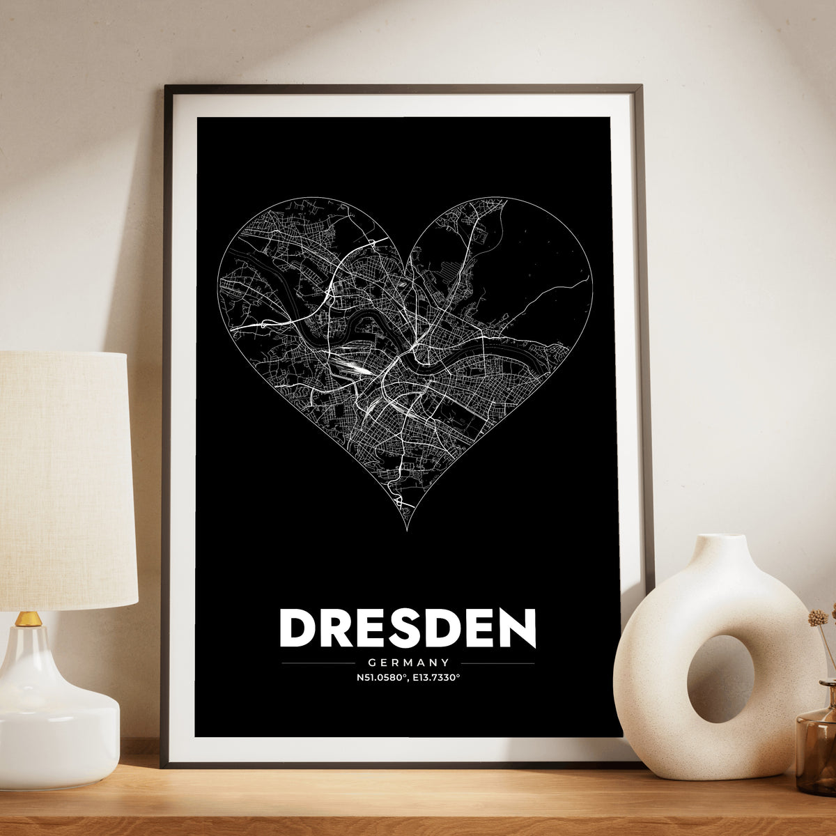 Dresden Heart Map Poster