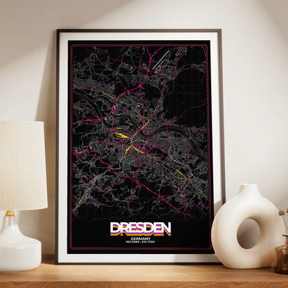Dresden Retro Map Poster