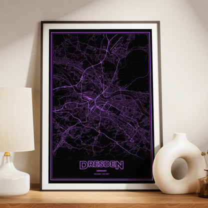 Dresden Phosphor Map Poster - EGA Violet