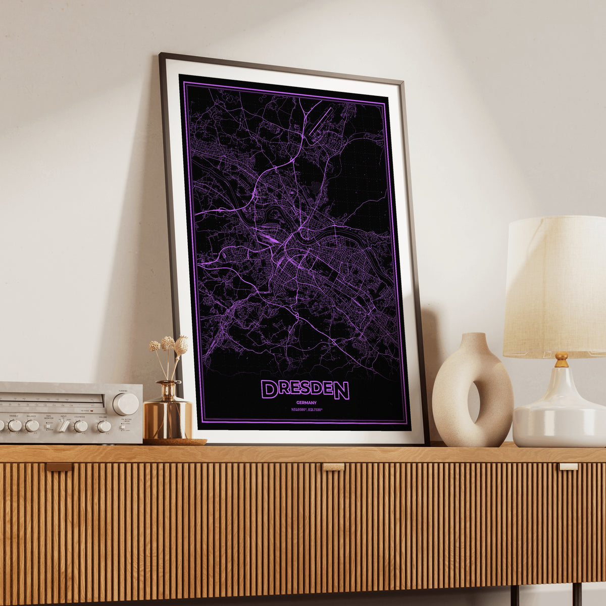 Dresden Phosphor Map Poster - EGA Violet