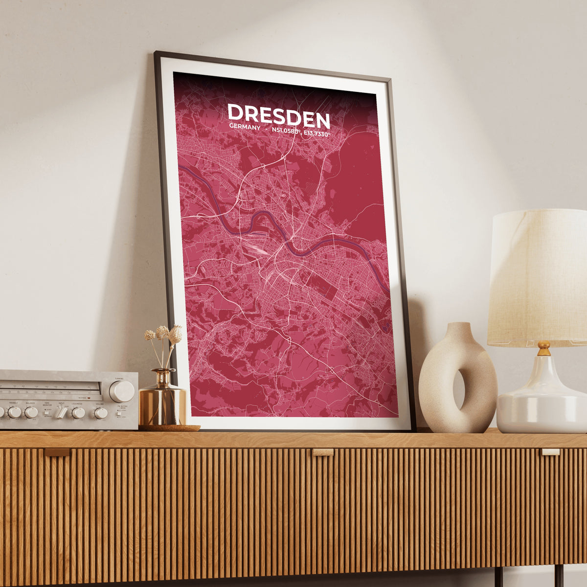 Dresden Scarlet Map Poster