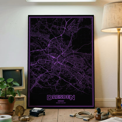 Dresden Phosphor Map Poster - EGA Violet