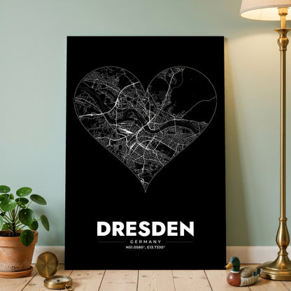 Dresden Heart Map Poster