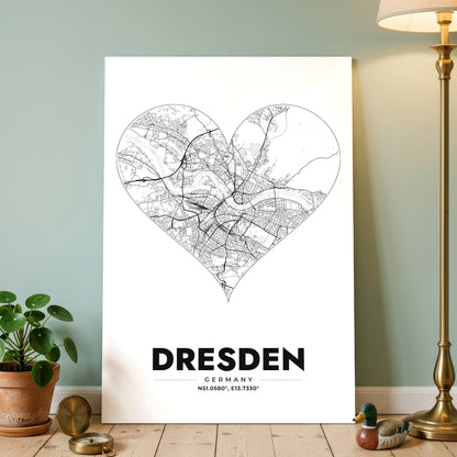 Dresden Heart Map Poster