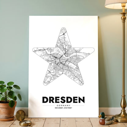 Dresden Star Map Poster