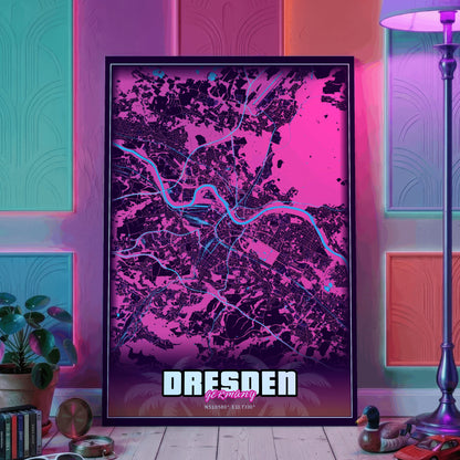 Dresden GTA Map Poster