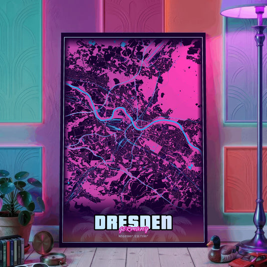 Dresden GTA Map Poster