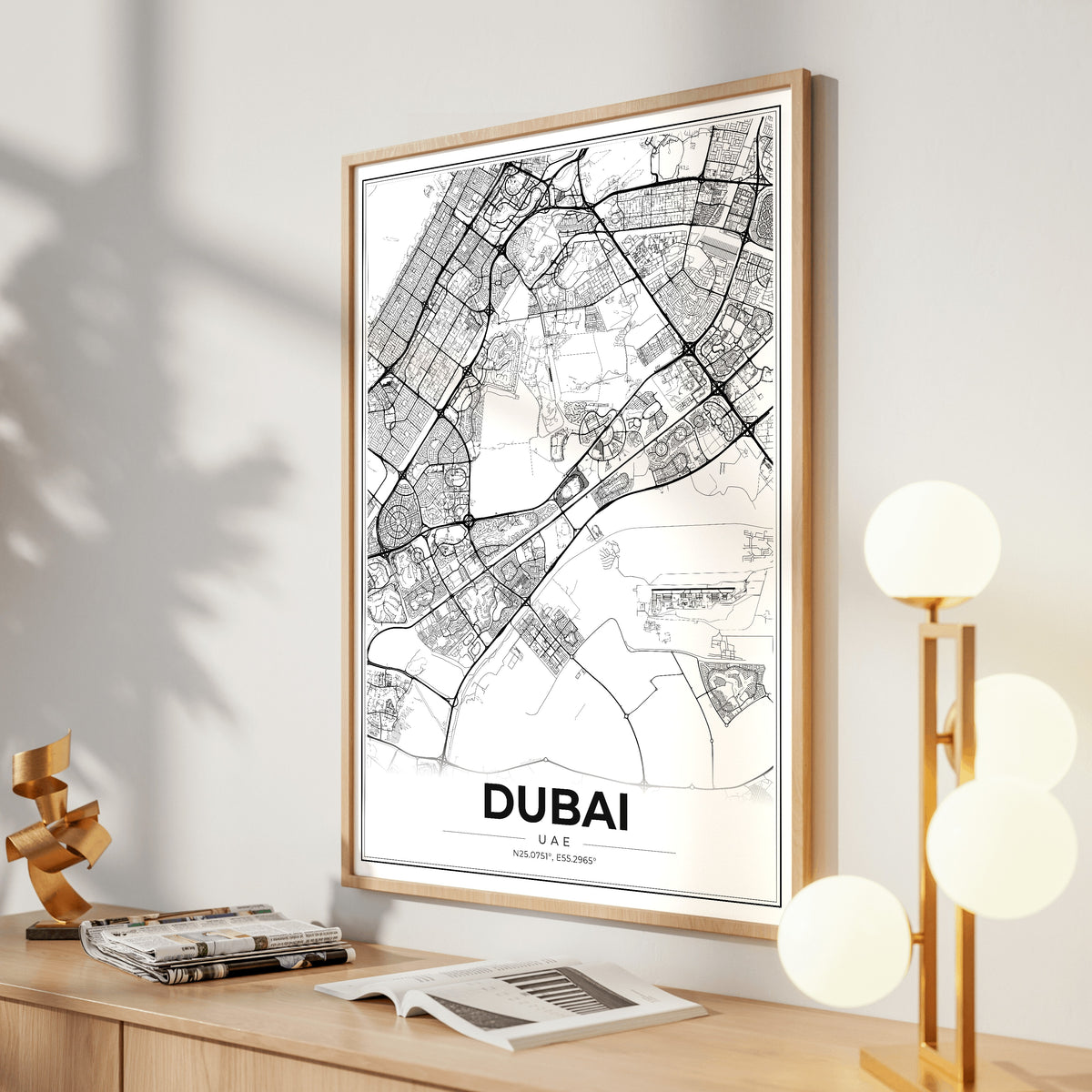 Dubai Modern Map Poster