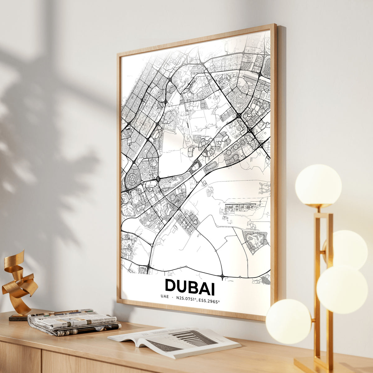 Dubai Elegant Map Poster