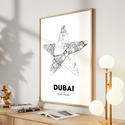 Dubai Star Map Poster