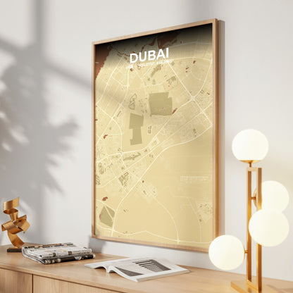 Dubai Ember Map Poster