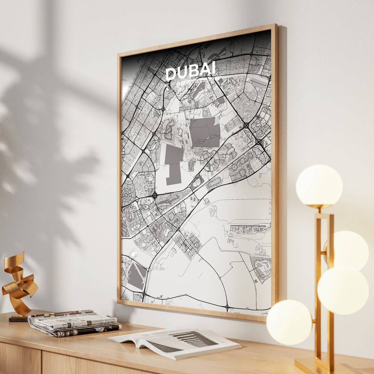 Dubai Ash Map Poster