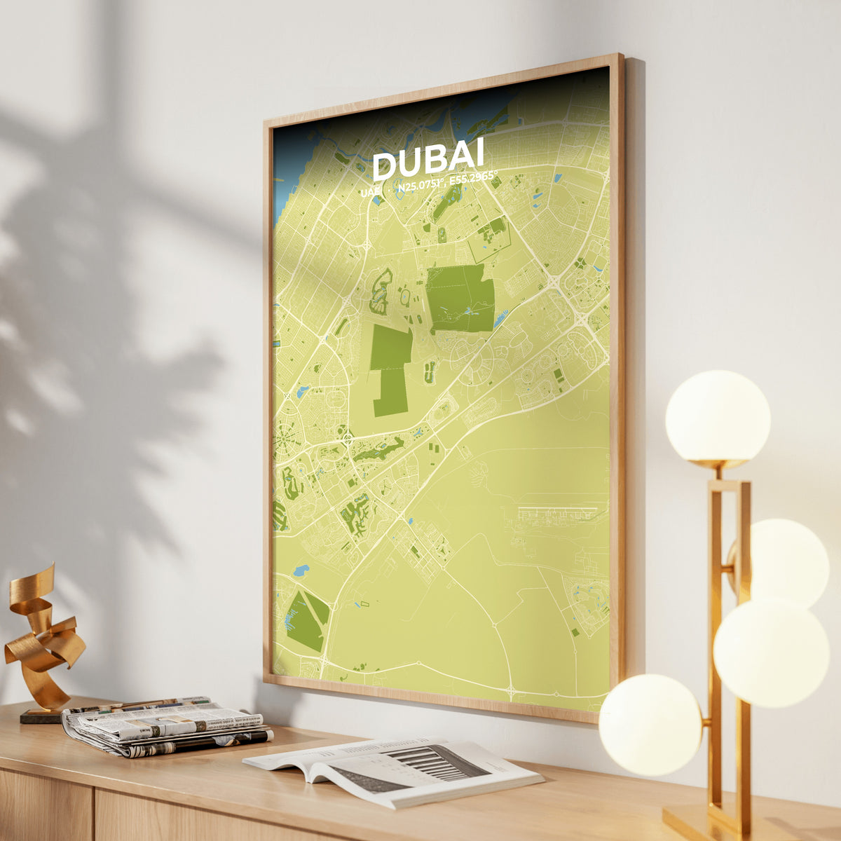 Dubai Fern Map Poster