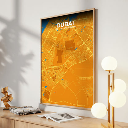 Dubai Scorch Map Poster