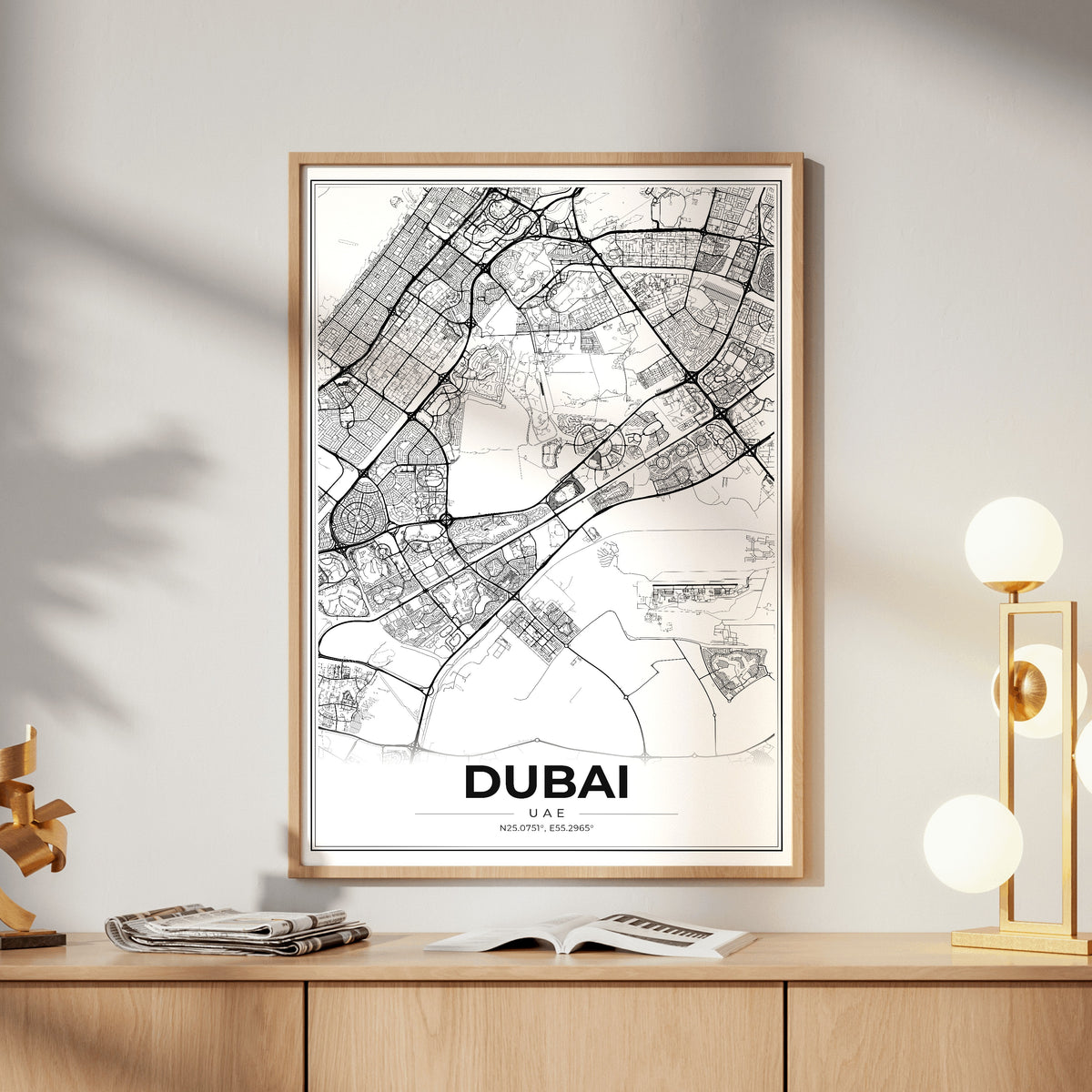 Dubai Modern Map Poster