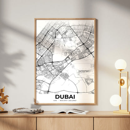 Dubai Elegant Map Poster