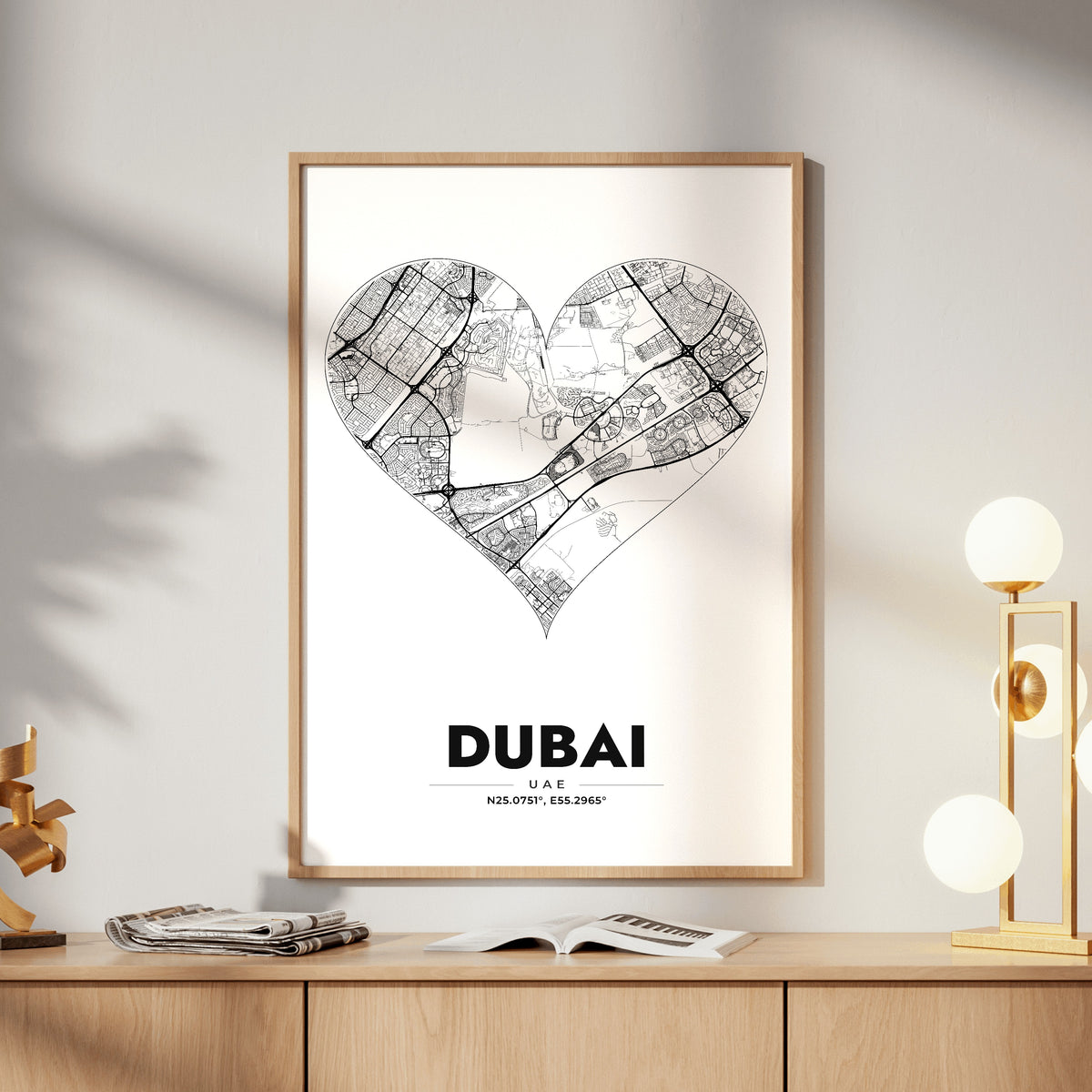 Dubai Heart Map Poster