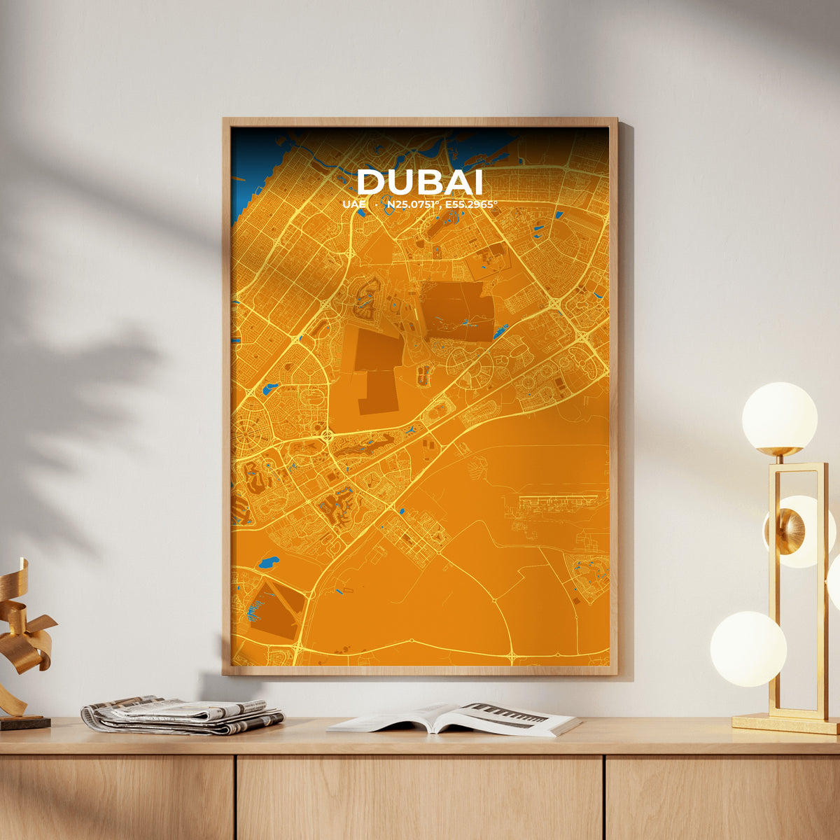 Dubai Scorch Map Poster