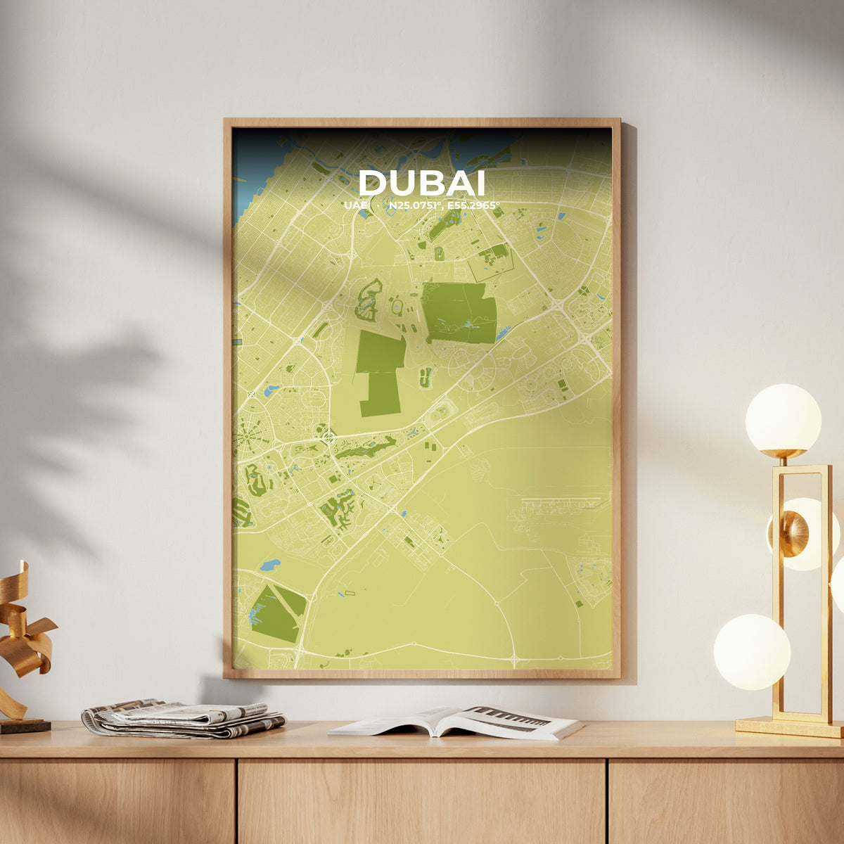 Dubai Fern Map Poster