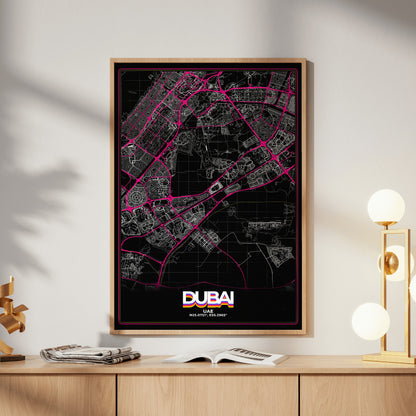 Dubai Retro Map Poster