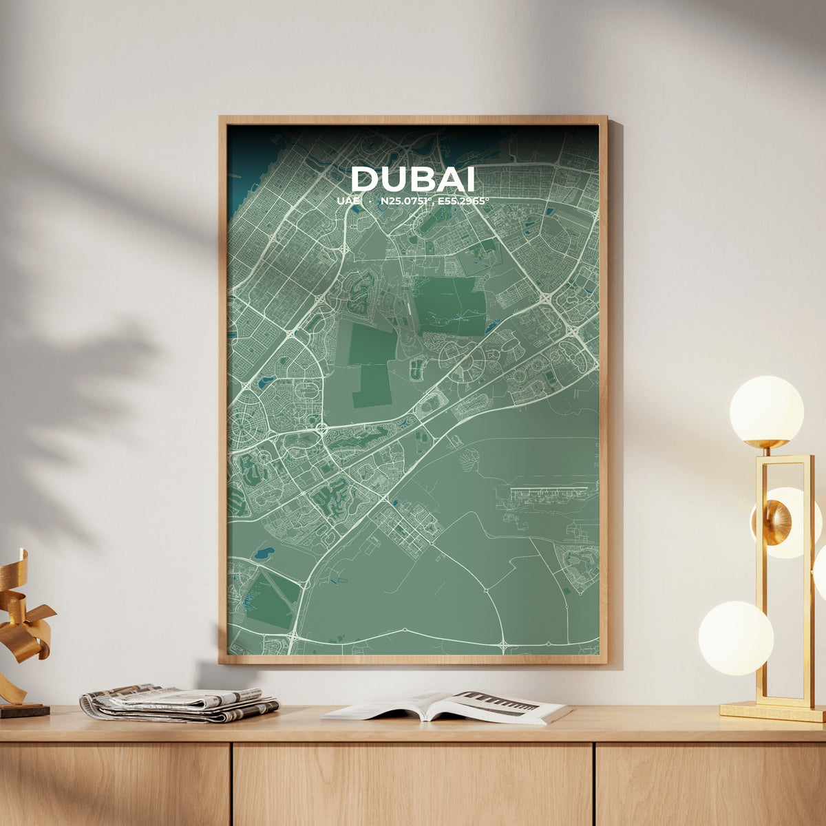 Dubai Mist Map Poster
