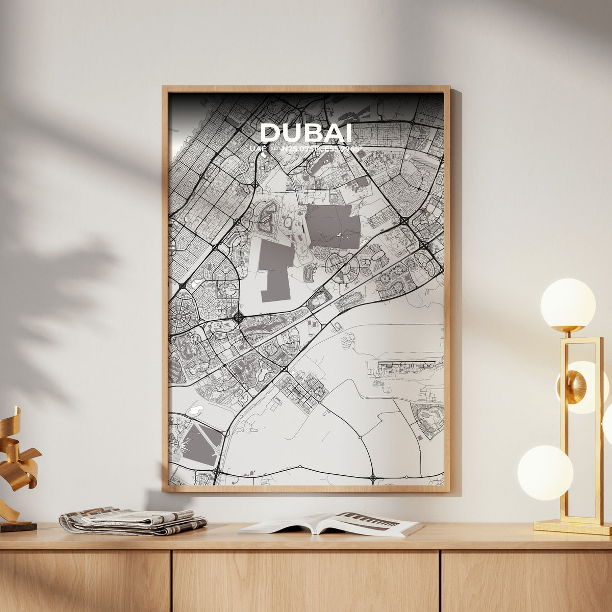 Dubai Ash Map Poster