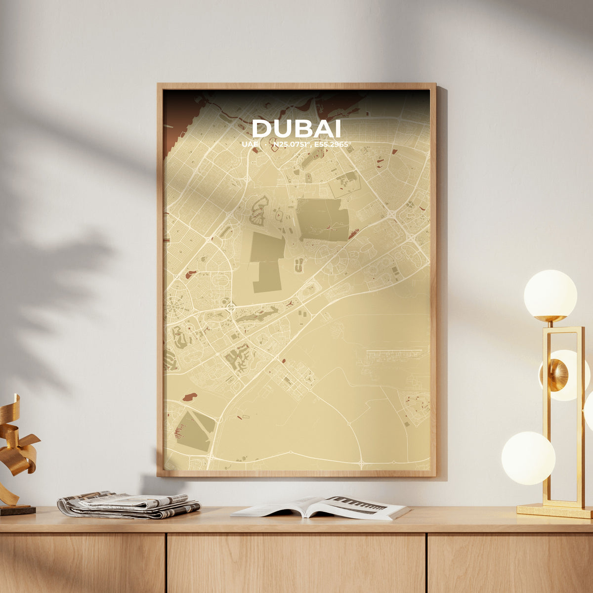 Dubai Ember Map Poster