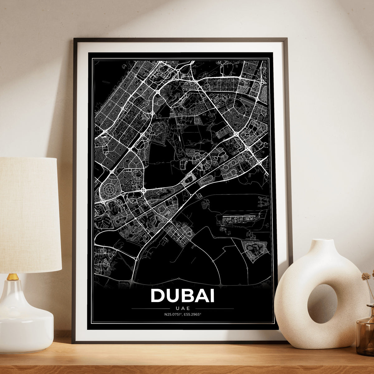 Dubai Modern Map Poster