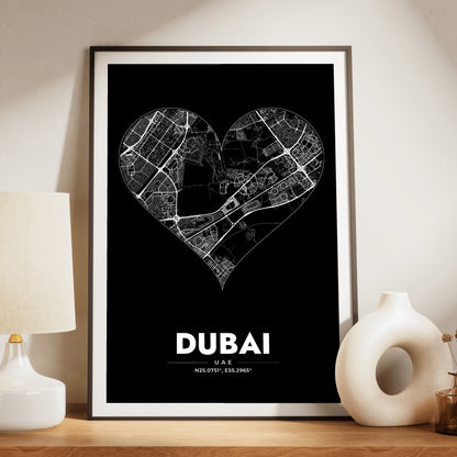 Dubai Heart Map Poster