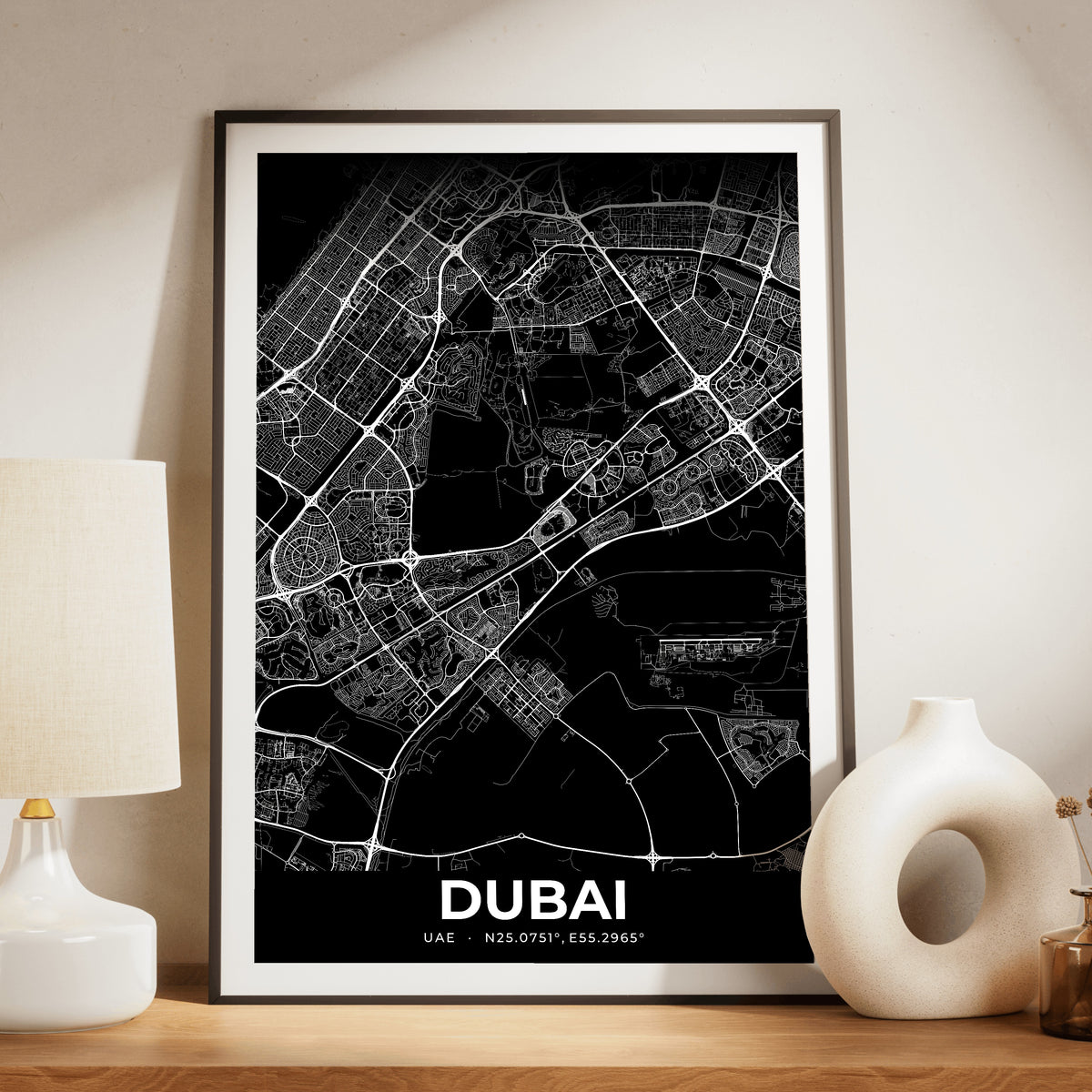 Dubai Elegant Map Poster