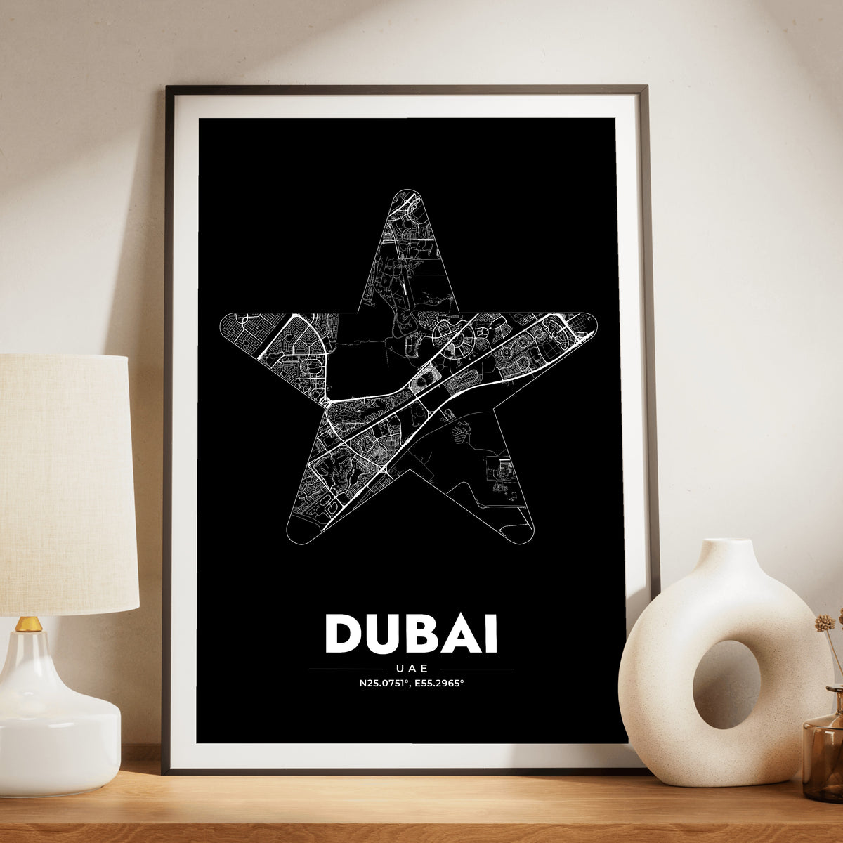 Dubai Star Map Poster