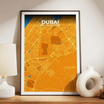 Dubai Scorch Map Poster