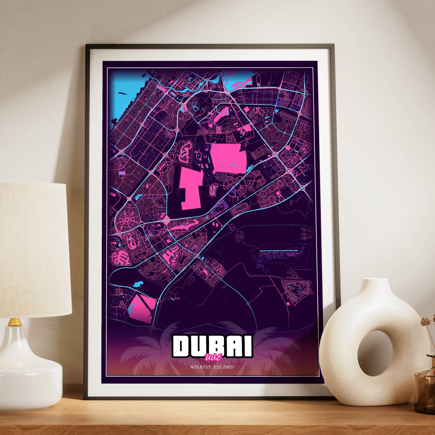 Dubai GTA Map Poster
