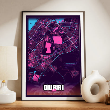 Dubai GTA Map Poster