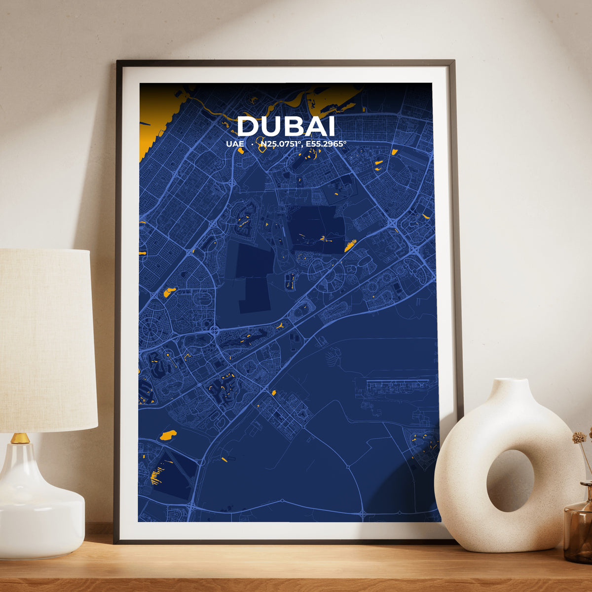 Dubai Ink Map Poster