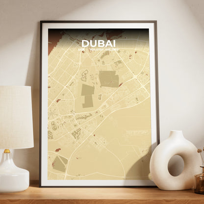 Dubai Ember Map Poster