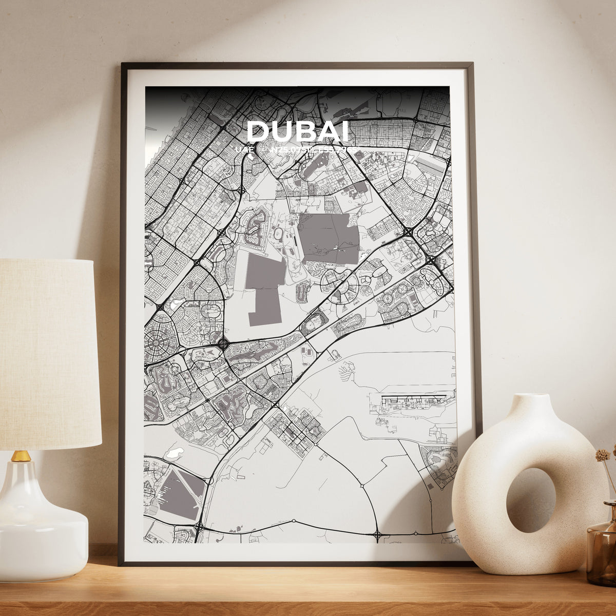 Dubai Ash Map Poster