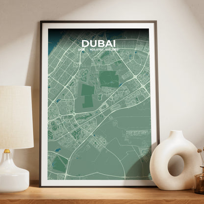 Dubai Mist Map Poster