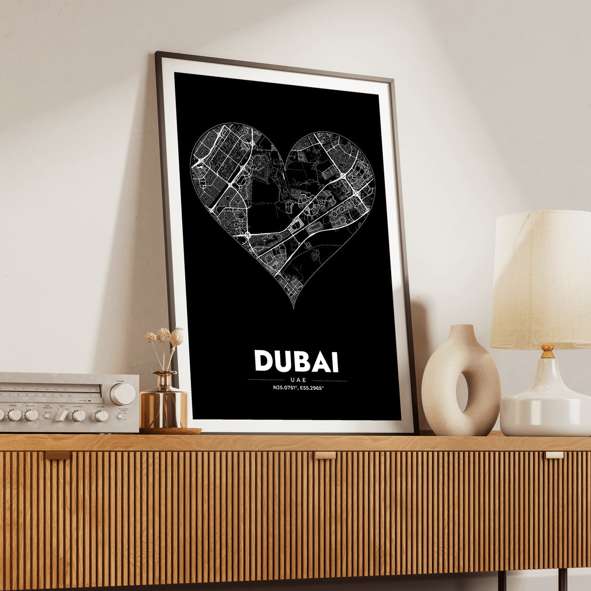 Dubai Heart Map Poster