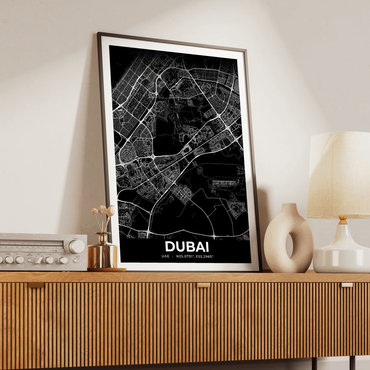 Dubai Elegant Map Poster