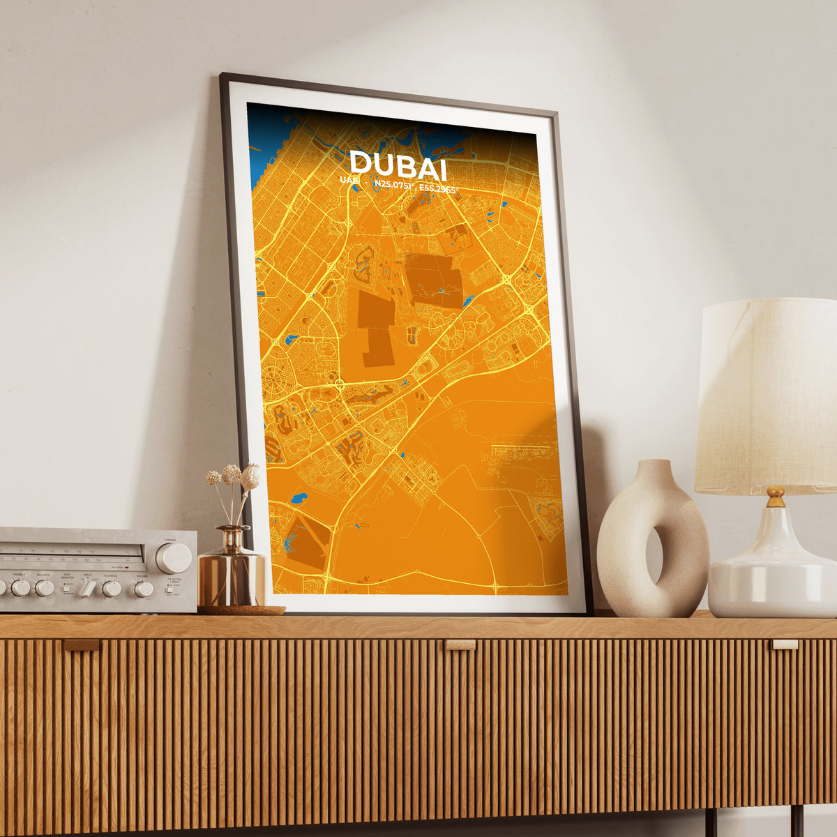 Dubai Scorch Map Poster