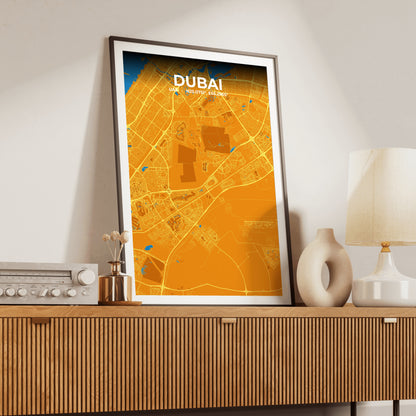 Dubai Scorch Map Poster