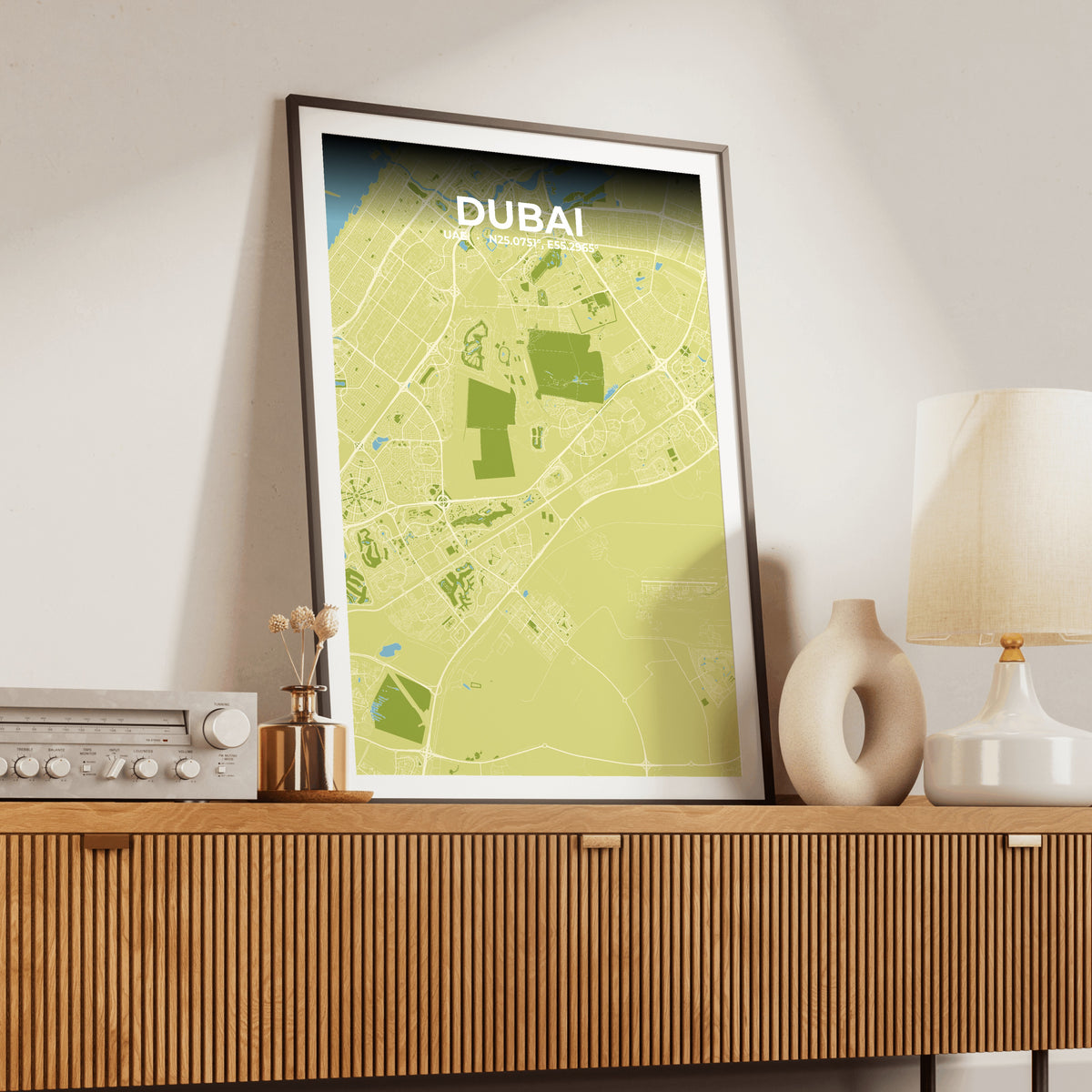 Dubai Fern Map Poster