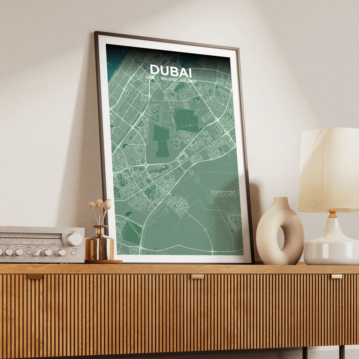 Dubai Mist Map Poster