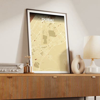 Dubai Ember Map Poster