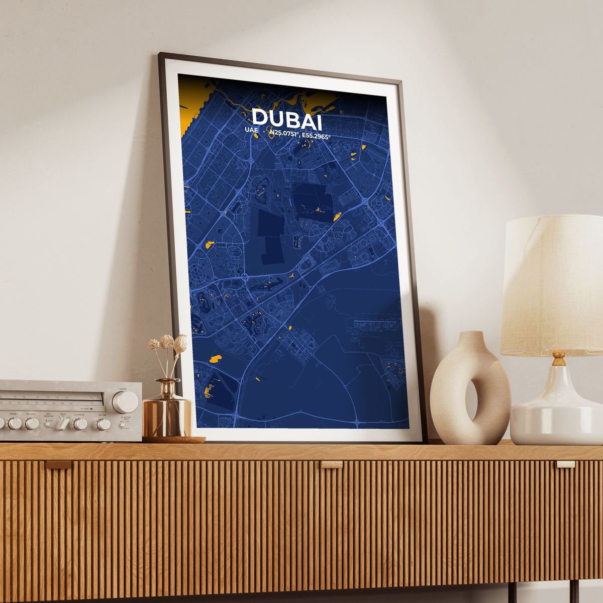 Dubai Ink Map Poster